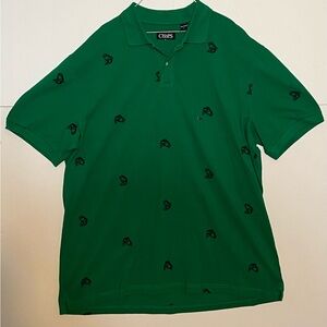 Chaps Green Polo Shirt bass  Embroidered Size xxl